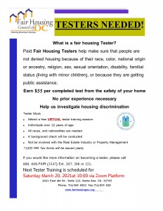 NEW TESTER WANTED FLYER 2021